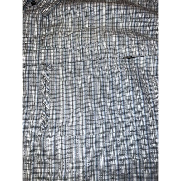REI Mens Blue Gray Window Pane Print Long Sleeve Button Down Shirt Sz XXL UPF 50 - Picture 6 of 11
